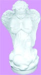 16" Kneeling Angel White Outdoor Statue