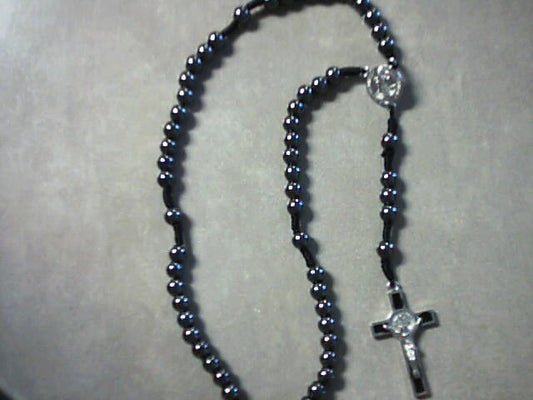 St. Benedict Hematite Rosary