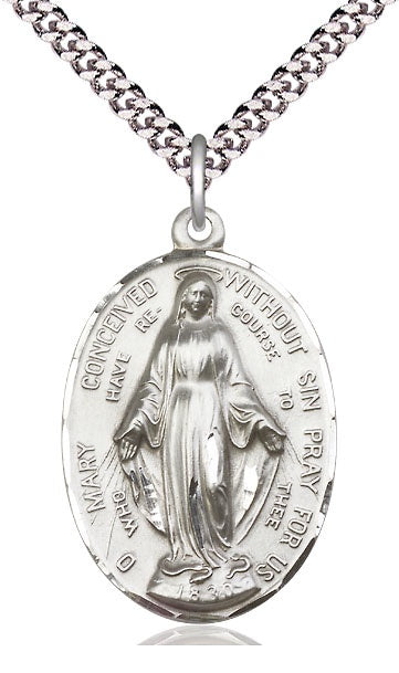 Immaculate Conception, Large - Sterling Silver Miraculous Medal