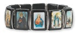 COLOR WOOD & METAL PATRON SAINT BRACELET