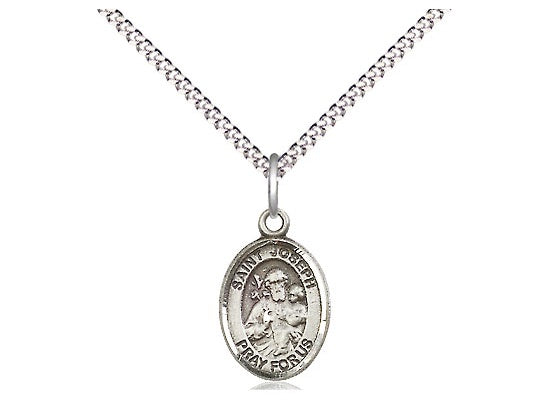 St. Joseph Sterling Silver Medal with 18" Rhodium Necklace