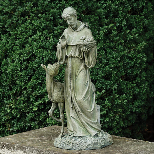 25.5"H St. Francis with Horse Garden Statue