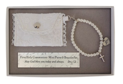 First Holy Communion Purse And Bracelet Gift Set