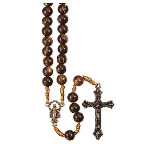 Marbleized Bead Cord Rosary
