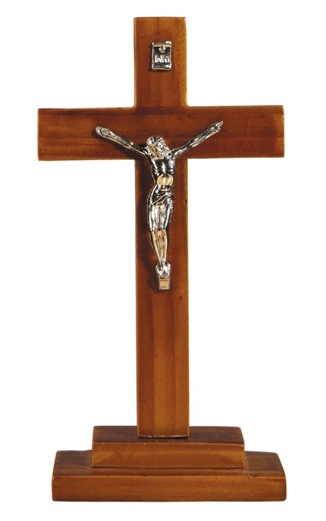 6" Standing Wood Crucifix