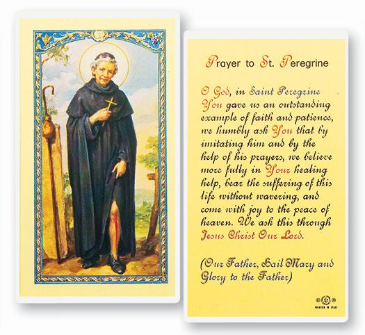Prayer To St. Peregrine Holy Card- Laminated Or Paper