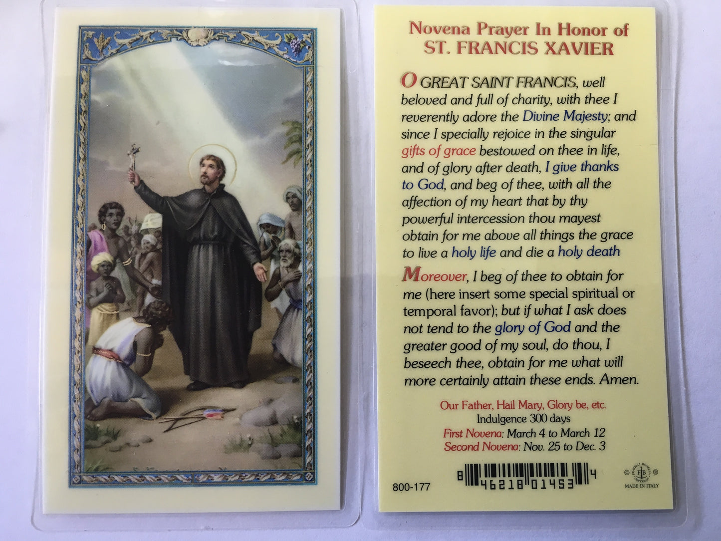 St. Francis Xavier - Holy Card