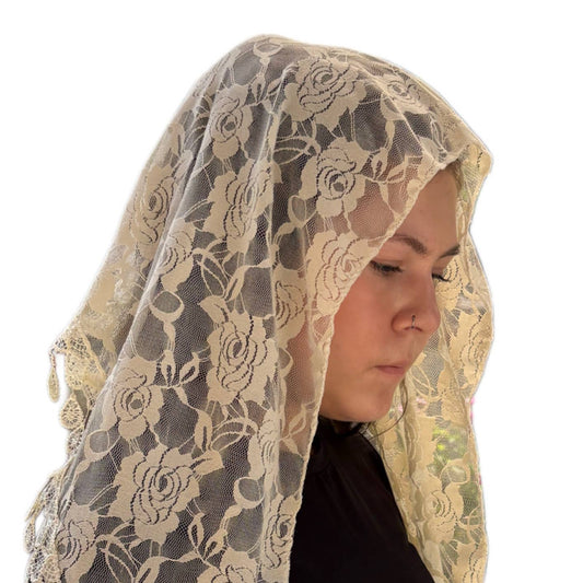 Veil ~ St. Claire of Assisi - CREAM