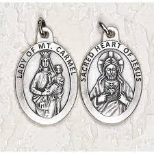 1 1/2 inch silver tone Scapular Medal