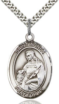 St. Agnes of Rome Sterling Silver Medal Necklace