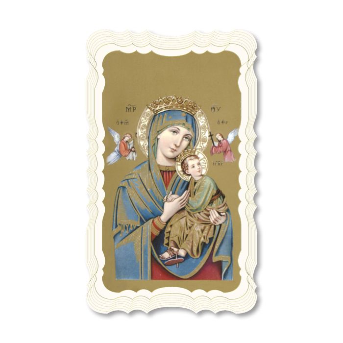 Our Lady of Perpetual Help - Scalloped Edge Blank Holy Card
