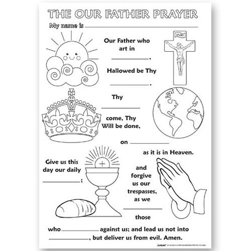 The Our Father Prayer Activity and coloring poster