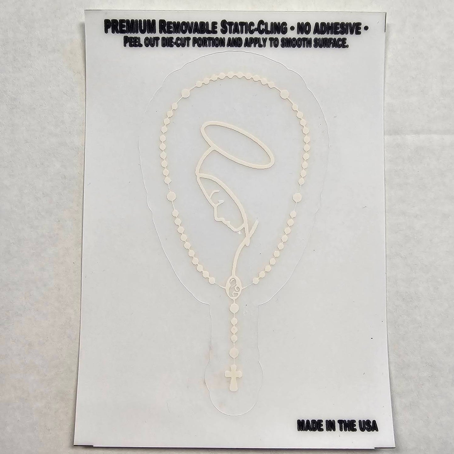 Mary and the Rosary Auto Emblem (Sticker)