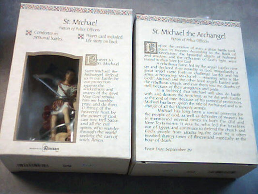 3 1/5" St. Michael statue boxed