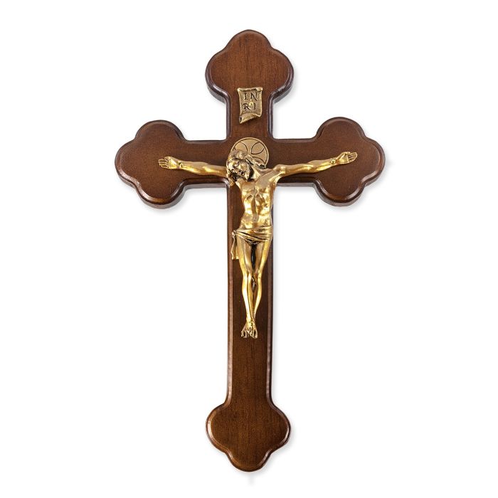 10" Latin Crucifix with Pewter Corpus