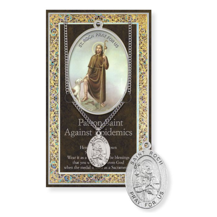 Saint Roch Biography Folder and Patron Saint Medal