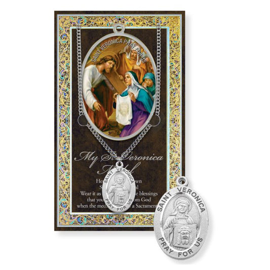 St. Veronica Necklace With Biography and Picture Folder