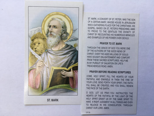 St. Mark - Holy Card - TJP