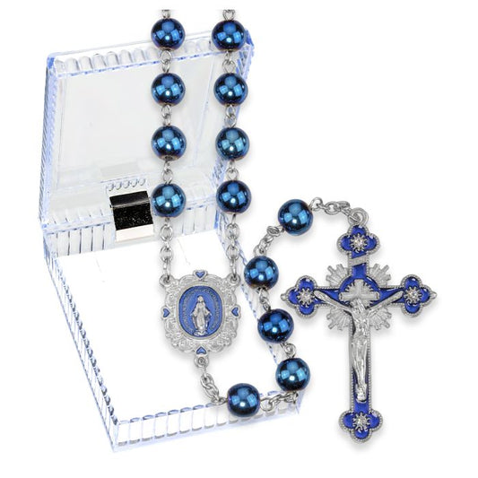 Blue Hematite Rosary