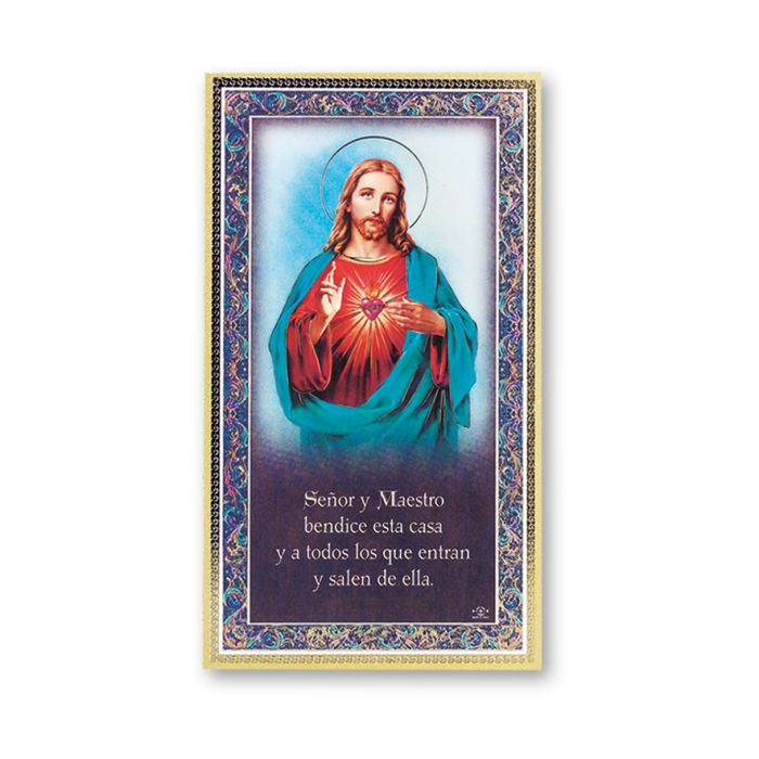 Sacred Heart of Jesus Plaque with Prayer in Spanish