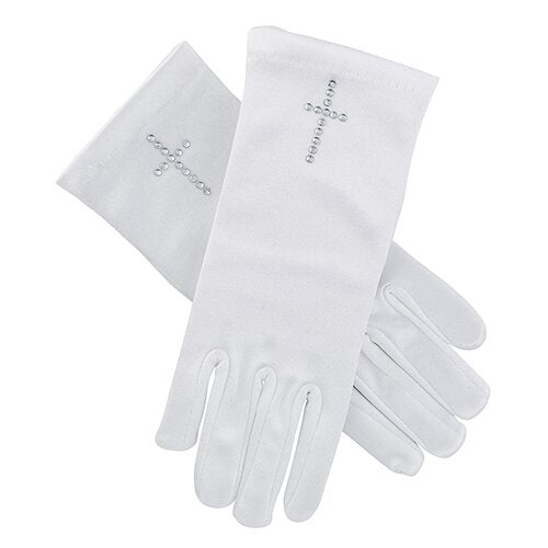 Pearl Cross - First Communion Gloves