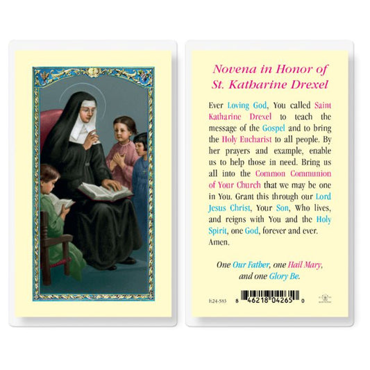 Novena in Honor of St. Katharine Drexel Holy Card