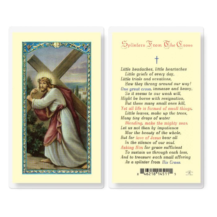 Splinters From The Cross Holy Card