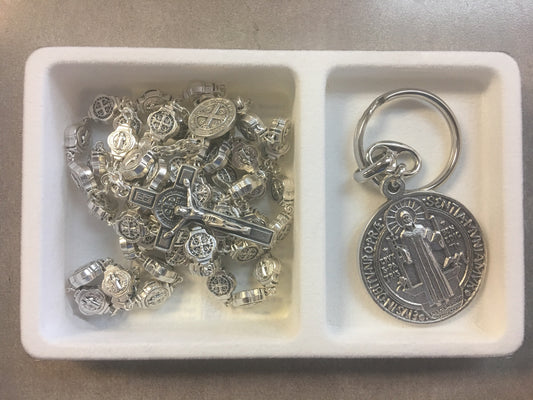 St. Benedict Rosary and Key Chain Set