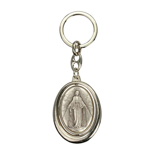 Miraculous Medal and St. Christopher Movable Keychain