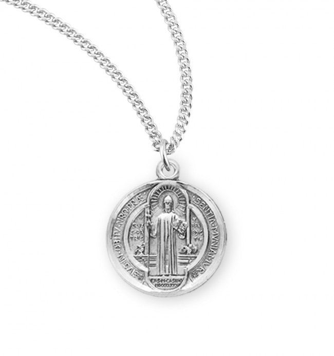 St. Benedict, Sterling Silver Round Jubilee Medal - S1677