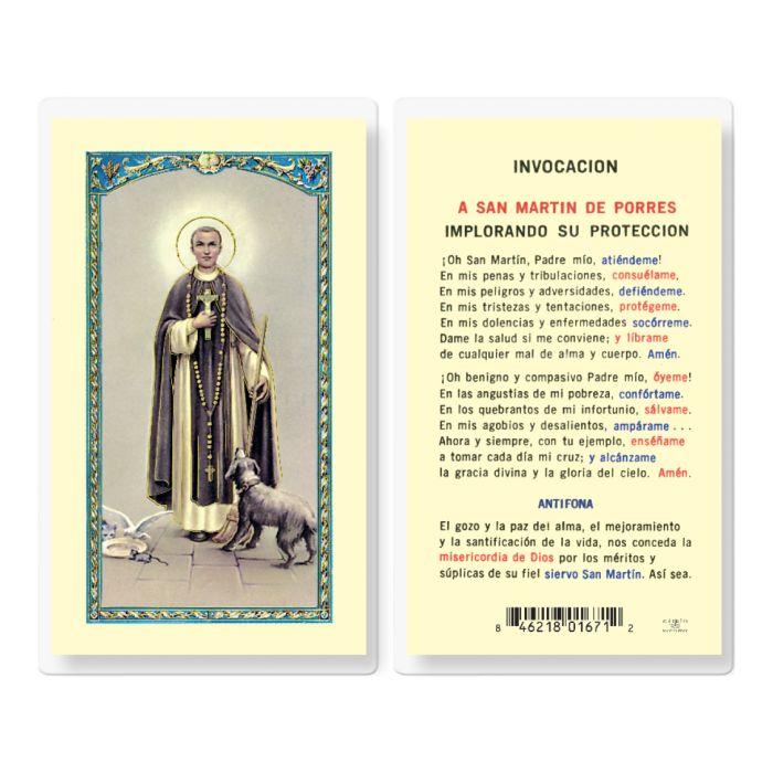 San Martin De Porres Holy Card