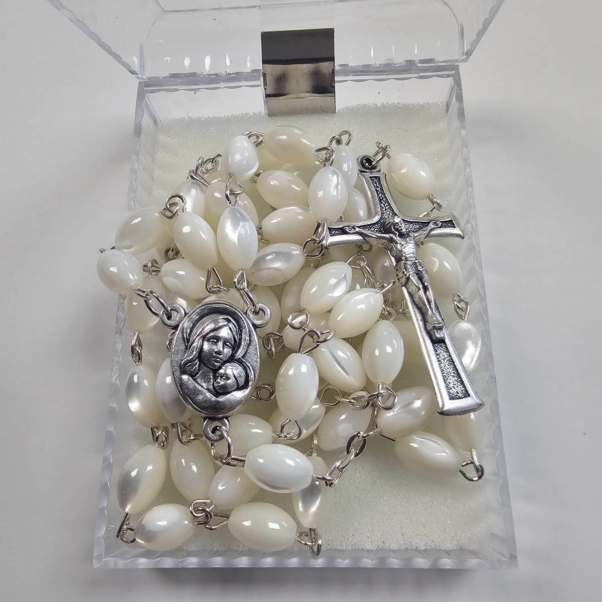 Holy Land Mother of Pearl Bead Rosary