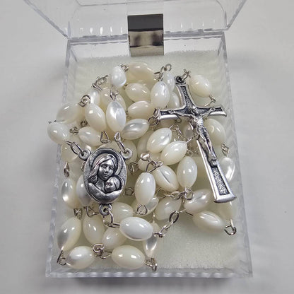 Holy Land Mother of Pearl Bead Rosary