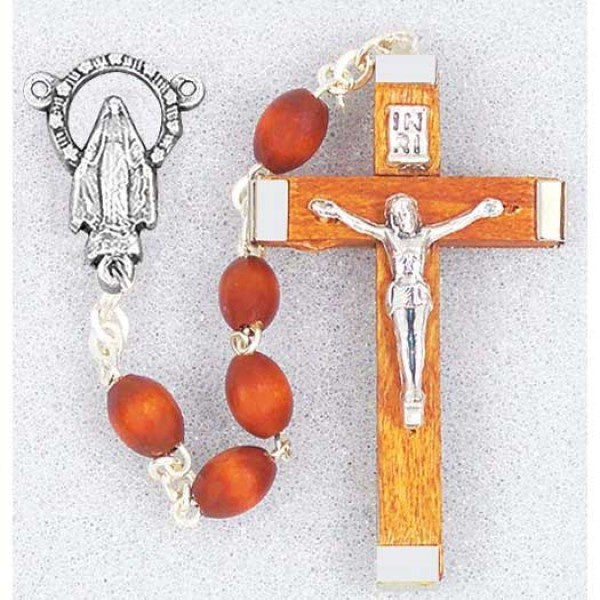 Oval Brown Boxwood Rosary