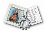 Sacred Heart of Jesus Rosary Ring with Prayer Card