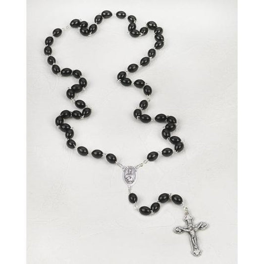 St. Peregrine Black Wood Rosary