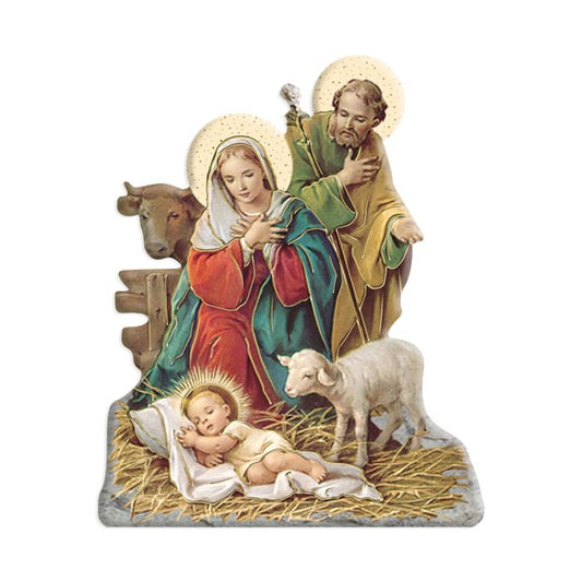 Magnetic Resin Statuette of the Holy Family Nativity - 3"
