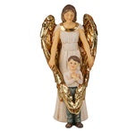 4" GUARDIAN ANGEL WITH BOY HAND PAINTED SOLID RESIN PATRON SAINT STATUE