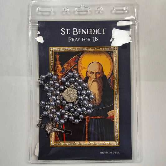 St. Benedict Rosary with Prayer Card