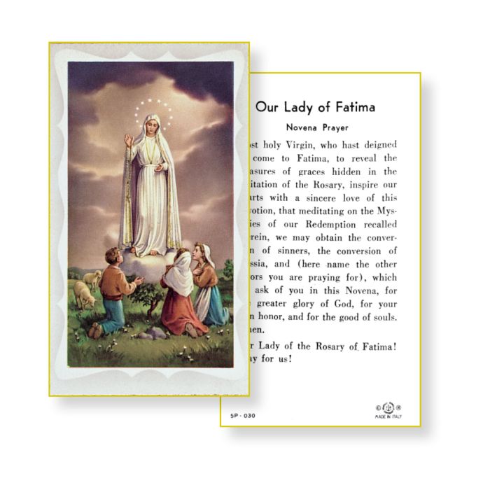 Our Lady of Fatima Holy Card