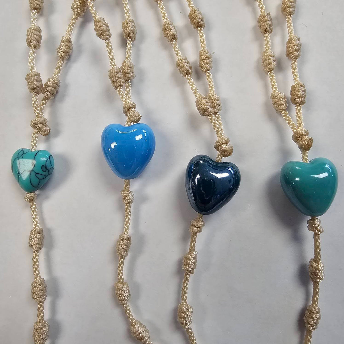 Made with Love, Corded Rosaries with Ceramic Heart Center