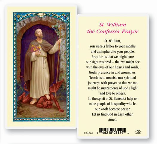 St. William the Confessor Prayer - Laminated Holy Card