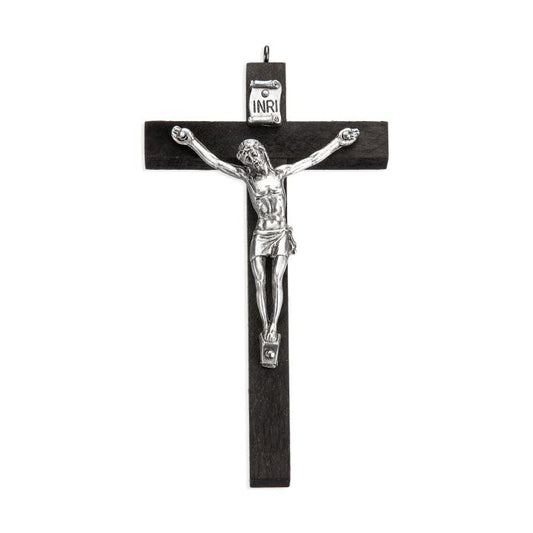 4" Black Wood Crucifix