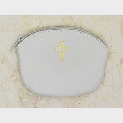 White Zippered Rosary Case