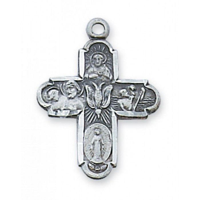 Small 4-Way Cross Sterling Silver - Necklace