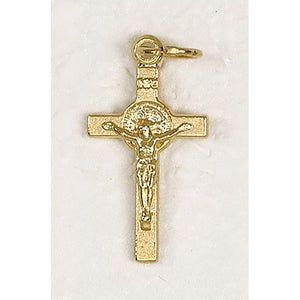 St. Benedict Crucifix - Bracelet Crucifix in Gold Tone