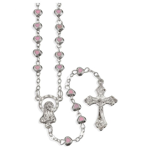 Colored Heart Shaped Rosary in Heart Shaped Box