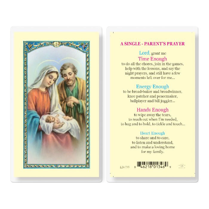 A Single Parent's Prayer Holy Card