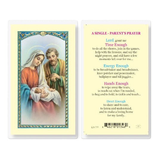 A Single Parent's Prayer Holy Card