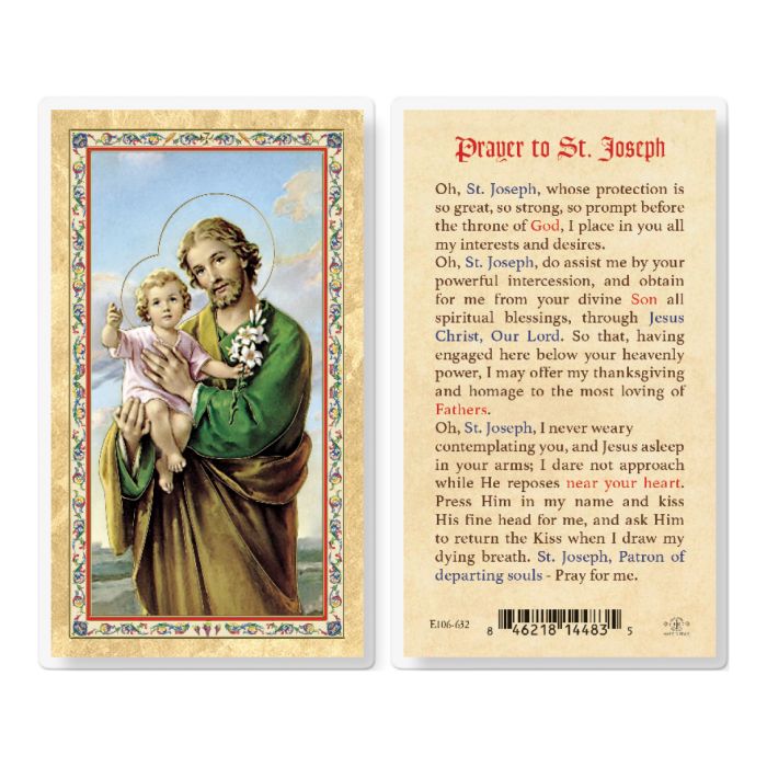 St. Joseph, Prayer Over 1900 Years Old Holy Card